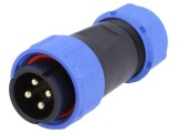 Mufă SP21 tată 4 pini IP68 30A 500V pentru cablu 7&divide;12mm