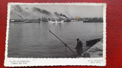 Romania-1935-Constanta-Vedere din port-C.P.circ foto