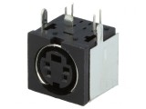 Soclu DIN mini mamă 4 PIN ecranat THT pentru PCB 100V 1A, Lumberg