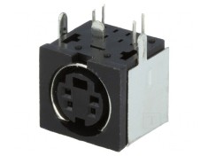 Soclu DIN mini mama 4 PIN ecranat THT pentru PCB 100V 1A foto