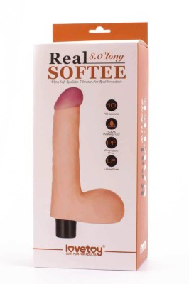 Real Softee - Dildo cu vibrații, 20.5 cm foto