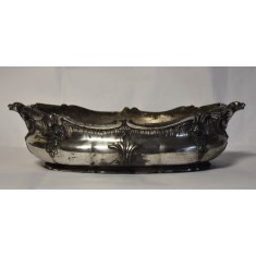 Jardiniera Christofle Gallia Franta - metal argintat - decor capete de caini inaripati stilizati - cca.1900