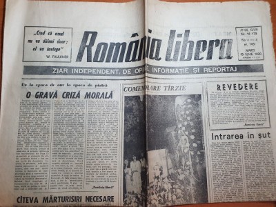romania libera 19 iunie 1990-articole despre mineriada din 13-15,mihai eminescu foto