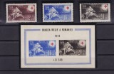 ROMANIA 1943 LP 151 LP 152 CRUCEA ROSIE A ROMANIEI SERIE SI COLITA CU EROARE MNH