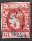 Romania 1869 - Carol l cu Favoriti,Lp.27a