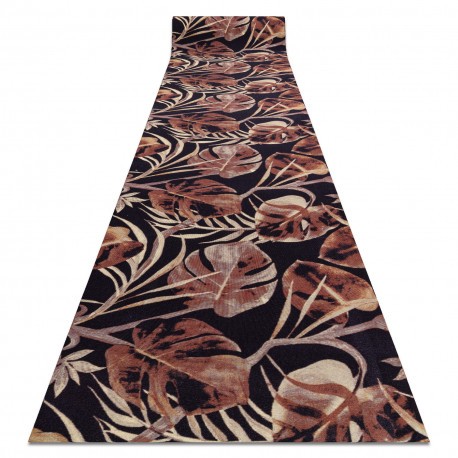 Traversa anti-alunecare DIGITAL - MONSTERA Frunze bej / roz / negru , 100 cm