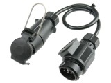 Prelungitor AS SCHWABE H05VV-F 7x1mm&sup2; 12V IP44 13 pini mufă, 7 pini soclu 60467