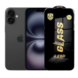 Folie de Protectie pentru iPhone 16 Plus, TEO, Sticla Securizata ESD, Margini Negre, Rezistenta la Zgirieturi, Antistatica, 0.35 mm, Transparenta