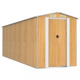 Cumpara ieftin Sopron de gradina, maro deschis, 192x606x223 cm, otel zincat