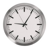 Ceas perete rama aluminiu argintiu 40 cm
