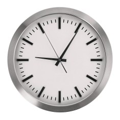 Ceas perete rama aluminiu argintiu 40 cm