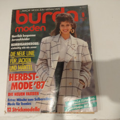 Revistă de croitorie Burda. Septembrie 1987. Conține tiparele originale