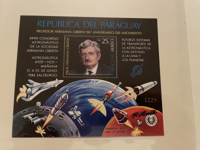 paraguay serie timbre spatiu cosmos apollo aselenizare nestampilate MNH foto