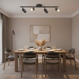 Lustra Sisimiut cu 4 spoturi GU10, metal negru mat, stil modern-clasic