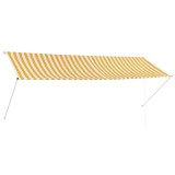 vidaXL Copertină retractabilă, galben și alb, 350 x 150 cm 143756