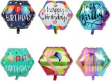 Set de 6 baloane aniversare Odimibo, folie, multicolor, 56 cm