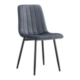 Scaun catifea gri metal negru Ramyta 44.5x56.5x86 cm