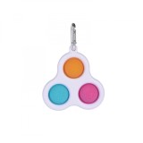 Breloc Pop It Triunghi Multicolor, Jucarie Antistres Silicon, 8cm, IdeallStore