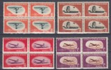 ROMANIA 1953 LP 347 AVIATIA SPORTIVA BLOCURI DE 4 TIMBRE MNH, Nestampilat