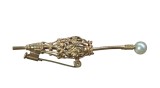 BROSA VINTAGE DIN METAL PATINAT, MODEL STILIZAT UMBRELA