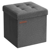 Cumpara ieftin Cufar depozitare Ottoman Songmics Gri 30x30x30 cm