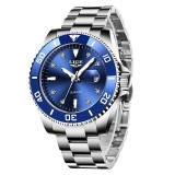 Ceas Bărbați Lige 89151 Argintiu-Albastru &ndash; Design Business, Funcții Multiple, Rezistent la Șocuri, Rezistent la Apă 3ATM