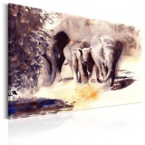 Cumpara ieftin Tablou - Watercolour Elephants 120x80 cm