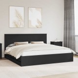 Cumpara ieftin Cadru de pat cu sertar Negru 200 x 200 cm Lemn Ingineresc