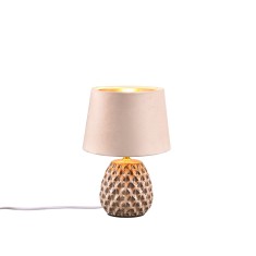 Veioza/Lampa de masa ARIANA, catifea bej, dulie E14 -TRIO