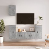 Cumpara ieftin Set dulap TV, 5 piese, gri beton, lemn prelucrat