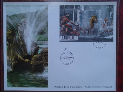 2010-Franta-Ziua timbrului-bloc-F.D.C.-MNH foto