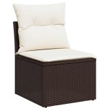 Cumpara ieftin Fotoliu de gradina fara cotiere, cu perne, maro, poliratan
