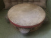 Tamburina din lemn piele discuri cupru instrument muzical percutie muzica veche