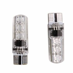 Set 2 becuri auto, LED, T10, RGB, 12V, telecomanda inclusa