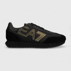 EA7 Emporio Armani sneakers din piele Vintage culoarea negru