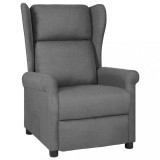 vidaXL Fotoliu rabatabil, gri deschis, material textil