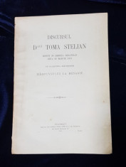 DISCURSUL D-LUI TOMA STELIAN - BUCURESTI 1911 foto