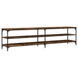Cumpara ieftin Comoda TV, stejar fumuriu, 200x30x50 cm lemn prelucrat si metal