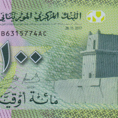 Bancnota Mauritania 100 Ouguiya 2017 - P23 UNC ( polimer )