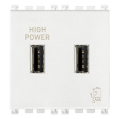Priza USB tip A dubla 5V 2,1A 2M Vimar Arke alb 19295.B