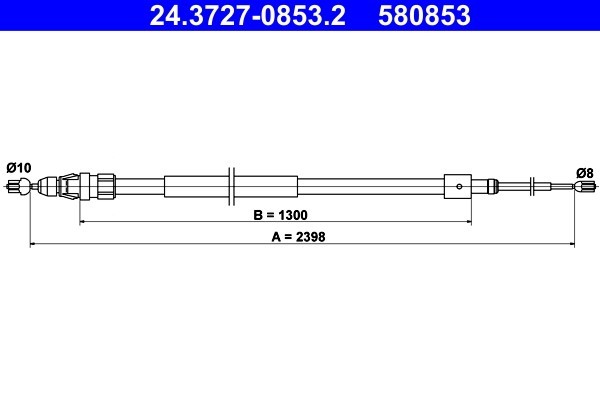 ATE 24.3727-0853.2 Cablu, frana de parcare