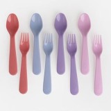 Set 8 Furculițe și Linguri din Plastic, 16 cm, Culori Diverse, CMCLASS