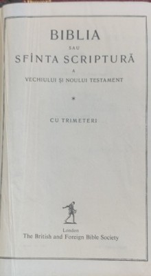 Biblia sau Sfanta Scriptura foto