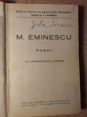 POEZII CU O INTRODUCERE DE E. LOVINESCU - M. EMINESCU foto