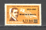 Romania.1963 Posta aeriana:50 ani moarte A.Vlaicu-supr. ZR.195, Nestampilat