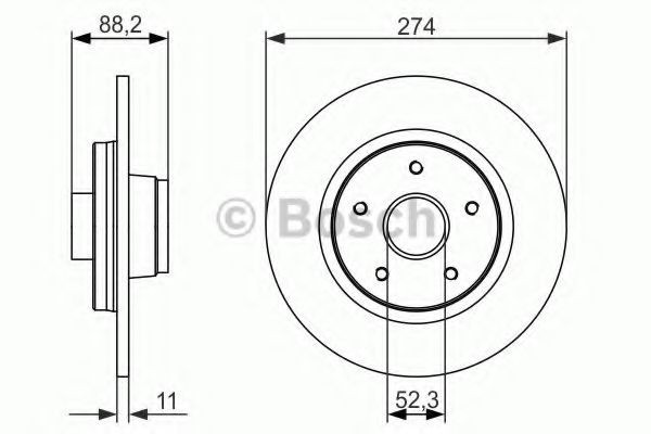 Disc frana RENAULT KANGOO Express (FW0/1) (2008 - 2016) BOSCH 0 986 479 695