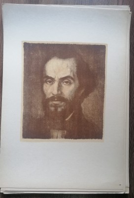 Plansa Gravura Mircea Olarian Nicolae Balcescu foto