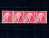 SUA 1954 - Uzual 2c, Jefferson, ștraif de 4 neuzat, din roll