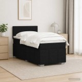 Cumpara ieftin Pat boxspring cu saltea cu benzi LED Negru 80 x 200 cm Tesatura