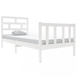 Cumpara ieftin Cadru de pat single, alb, 90x190 cm, lemn masiv de pin